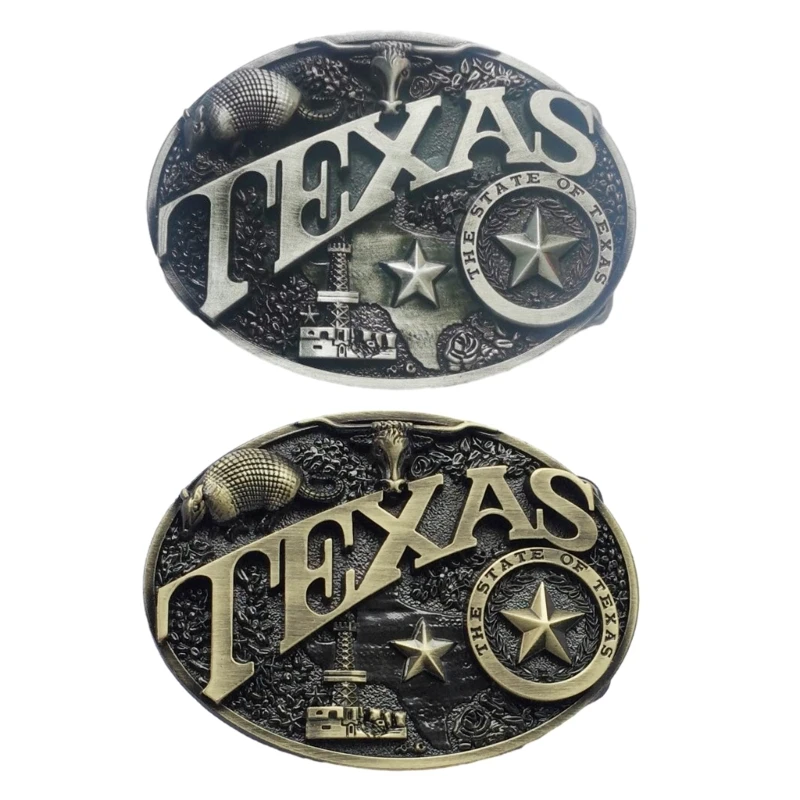 

Relief Pattern Belt Buckle Cowboy DIY Belt Accessories Oval Replacements