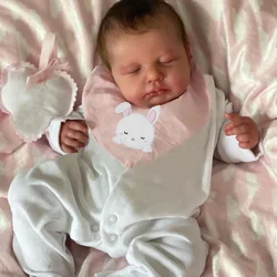 49CM Cuddly Full Body Silicone Viny Loulou Bebe Reborn with Rooted Hair Handmade Lifelike Realistic Reborn Baby Doll