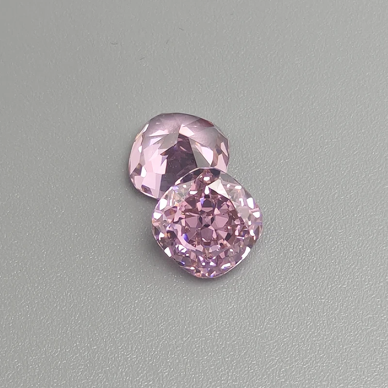 Now L-Fancy Purplish Pink Square Cushion Crushed Ice Cut Cubic Zirconia High Carbon Diamond CZ 4K Cutting 5A+ Quality