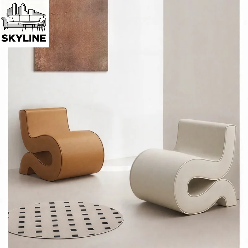 Exclusive Sculptural Shaped Single Lounge Sofa Modern Minimal Creative Statement Chair Multi-scene Furniture For Small Apartment