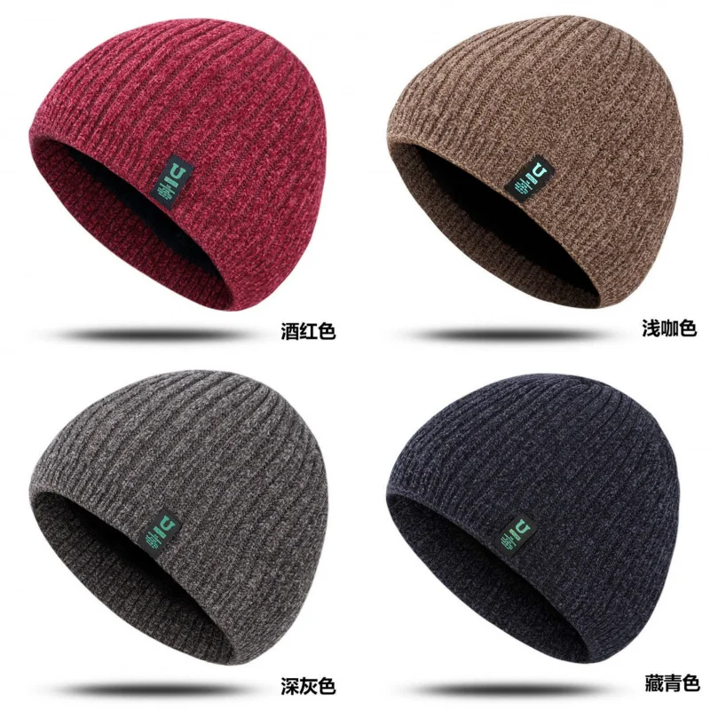 

Hot Sale Men's Autumn and Winter Wild Warm with Velvet Woolen Cap Men's and Women's Outdoor Cycling Earflaps Cold-Proof Sleeve C