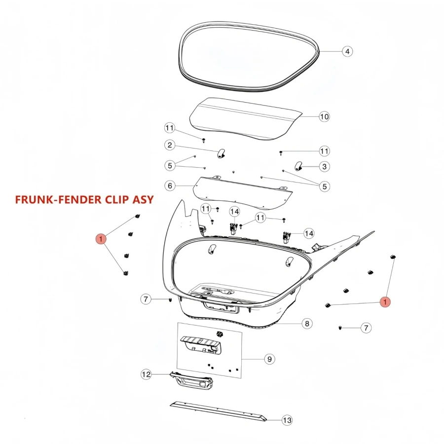 10/20 PCS Frunk Fender Clip für Tesla Modell 3Y Juniper Highland 2017-2025 Front Bumper Box Schnalle Hood Trunk Clips für Tesla – Detail 5