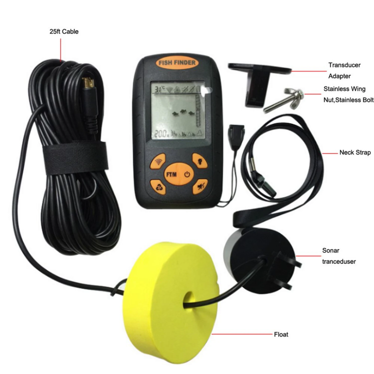 Handheld Portable Fish Finder Fish Depth Finder - Fishing Must-Have