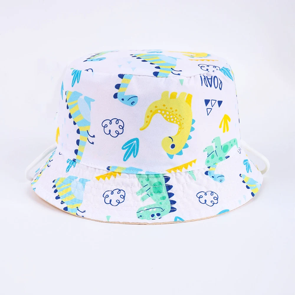 Sommer Doppelseitige Kinder Eimer Hüte Cartoon Gestickte Panama Kinder Strand Fischer Kappe Baby Hut für Mädchen Jungen Im Freien – Detail 3