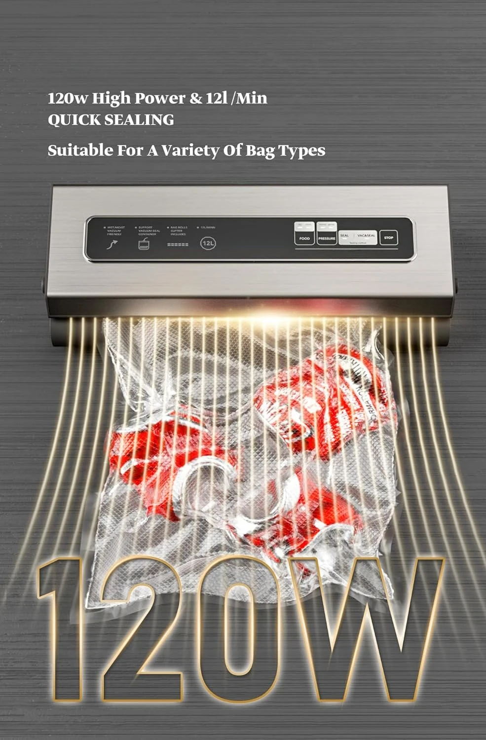 Компактная система консервации пищевых продуктов 6 в 1, вакуумный упаковщик с ножницами, 2 рулона пакета и 5 предварительно вырезанными пакетами