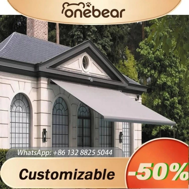 Any Size Custom Electric Cassette Retractable Patio Awning Wind Sensor Waterproof UV Proof Sturdy Durable Outdoor Shade