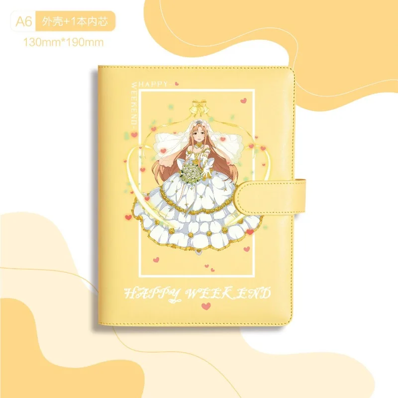 السيف الفن على الانترنت Asuna Krito أنيمي الكرتون دفتر الإبداعية شخصية بولي PU فضفاضة ورقة كتاب مذكرات الطالب القرطاسية بالجملة #3