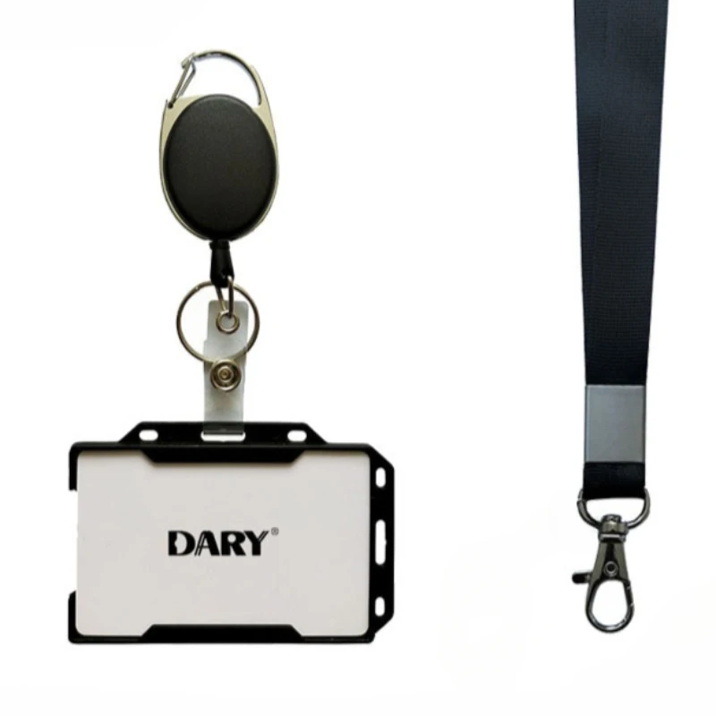 Schwarzer Ausweis halter horizontal und vertikal Dual-Use-Arbeits erlaubnis Fall ID-Tag Pass Arbeits karte Abdeckung Hülle Lanyard Abzeichen Rolle