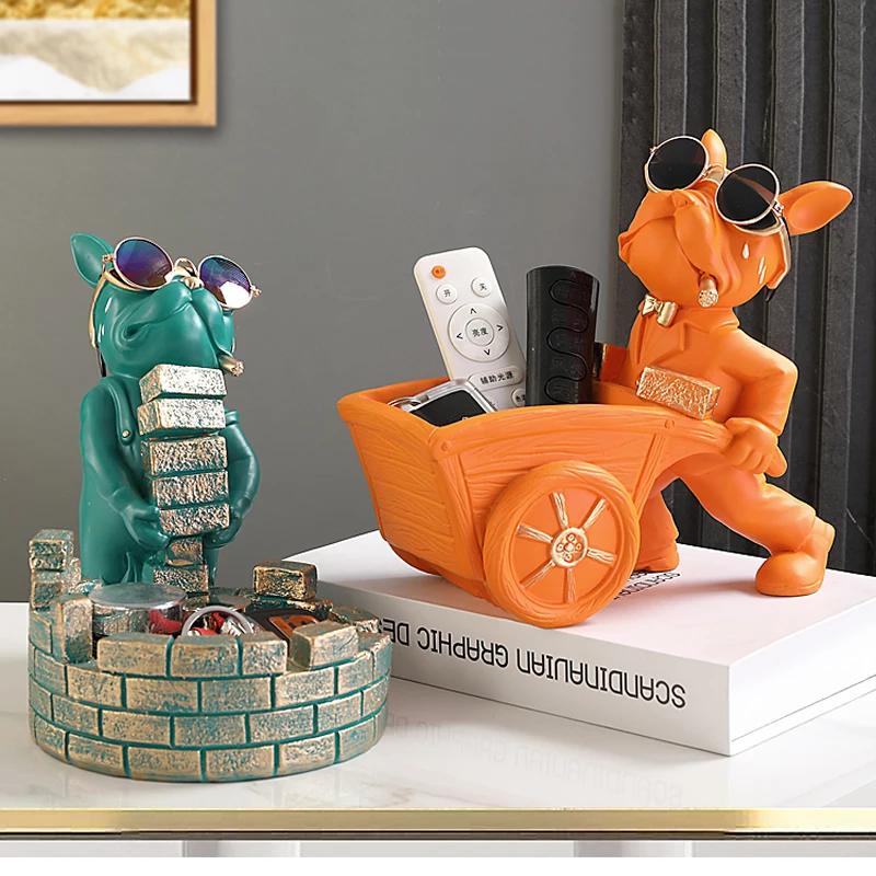 

Funny Dog And Trolley Style Living Room Table Top Decoration Ashtray