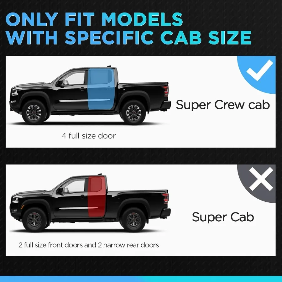 لوحات تشغيل 6.5 لـ 20092014 Ford F150 Super Crew Cab مرآة من الفولاذ المقاوم للصدأ خطوة جانبية Nerf Bar مع نمط ريدج لتعزيز