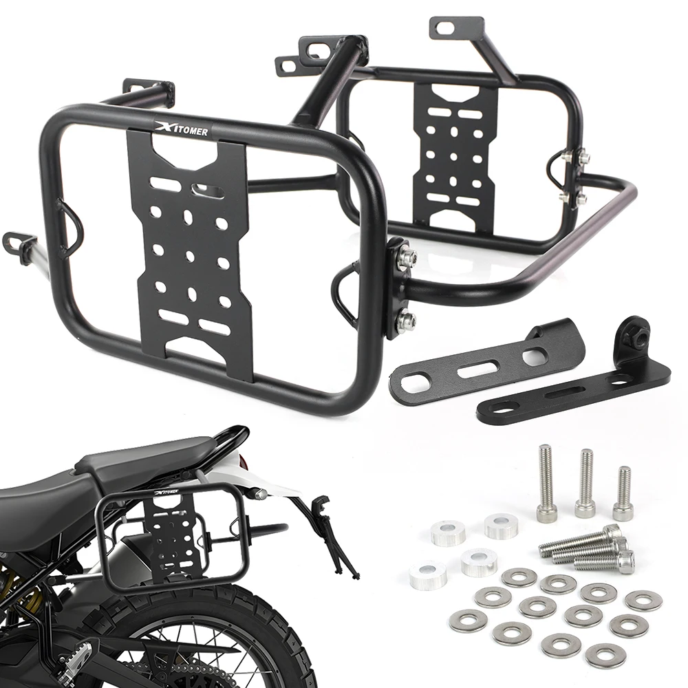 

Motorcycle Pannier Racks Side Carrier Fit For Ducati DesertX 2022 2023 2024 2025 Saddle Bag Support Guard Bars Mounting Bracket