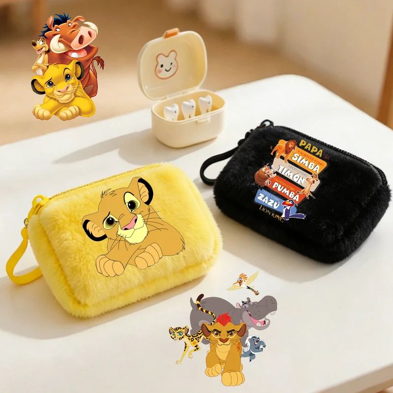 

Mufasa Lion King Boy Square Zipper Plushd Coin Purse Cute Anime Disney Movie Kid Key Card Wallet Portable Mini Bag Birthday Gift