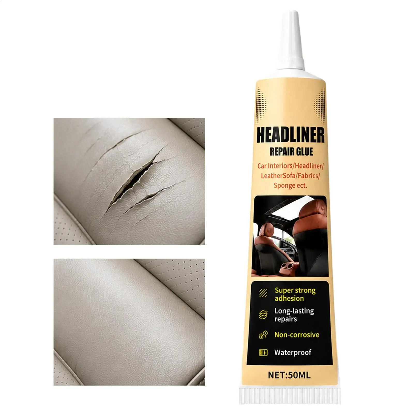 Car Headliner Adhesive Glue High Temperature Resistant Glue for Fabric Foam Fast Drying Strong Bond for Roof Lining Visor 50ml