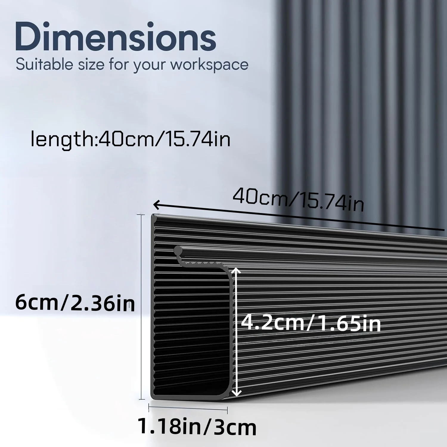 1 قطعة 40 سنتيمتر/15.74in إدارة الكبلات تحت مكتب قناة كابل Raceway الحبل مخفي مكتب كابل صينية لا الحفر للمنزل مكتب سلك