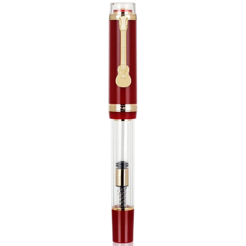 Jinhao 1935 Füll federhalter transparent rot Spin f/m Feder Briefpapier Büro Schul bedarf schreiben Geschenk Tinte Stift