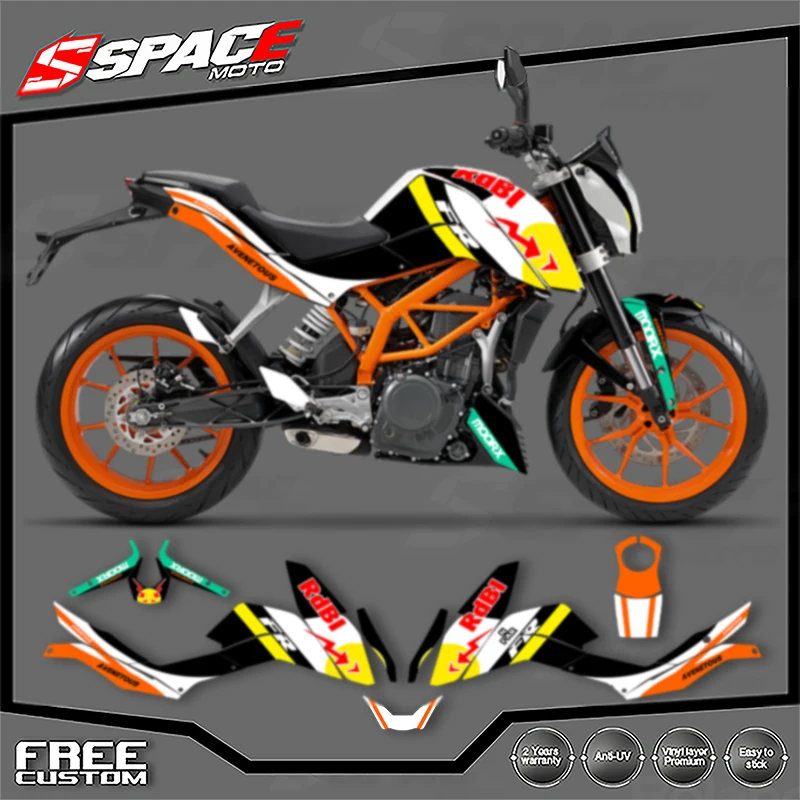الفضاء مخصص للدراجات النارية الرسومات ل KTM 2011 2012 2013 2014 2015 2016 DUKE125 200 390 ملصقات مصورة أطقم 003