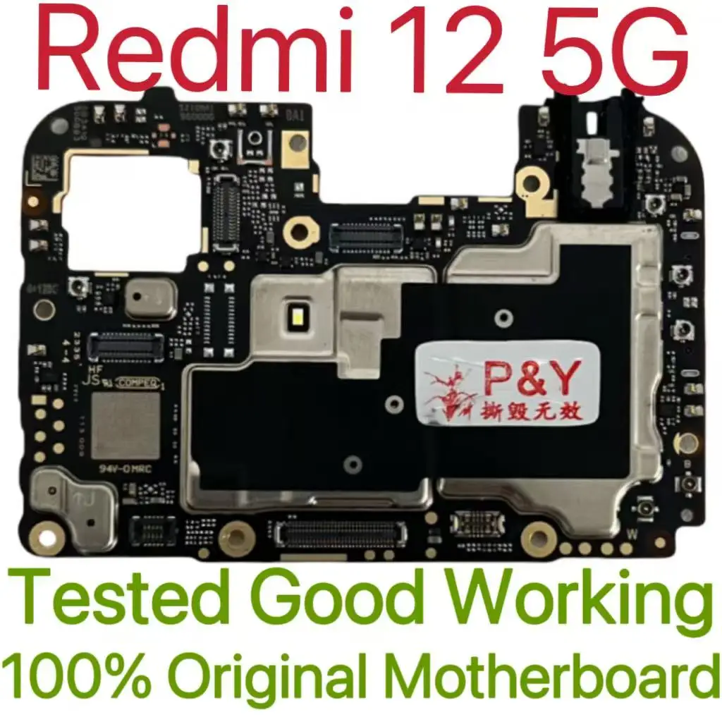 Global Versie Originele Ontgrendeld Moederbord voor Redmi 12 5G Getest Circuit Plaat Belangrijkste Logic Board voor Redmi 12 5G