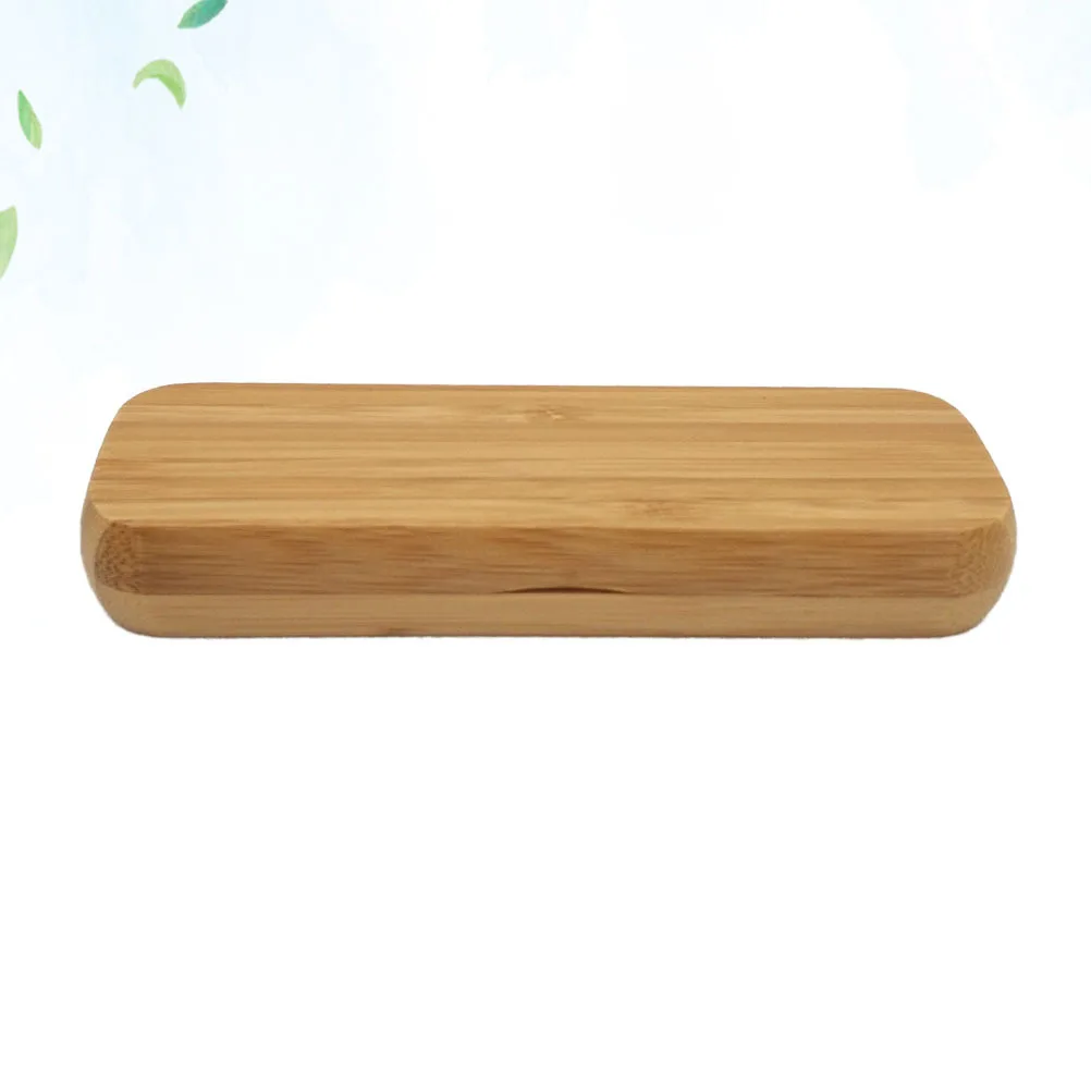 

Bamboo Pen Box with Two Pen Slots Eco Friendly Durable Smooth Surface Stationery Organizer Pencil Case Supplies