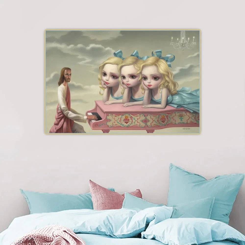 Citon Mark Ryden 《Игратель на фортепиано》холст Картина маслом Картина Плакат Картина Современный Настенный Декор Домашнее Украшение Гостиной Citon Mark Ryden 《Игратель на фортепиано》холст Картина маслом Картина Плакат Картина Современный Настенный Декор Домашнее Украшение Гостиной