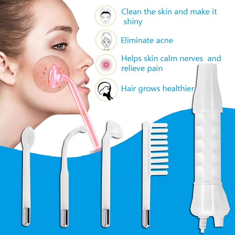 Portable High Frequency Facial Therapy Wand Handheld Electric Face Skin Beauty Tools Acne Treatment Machine