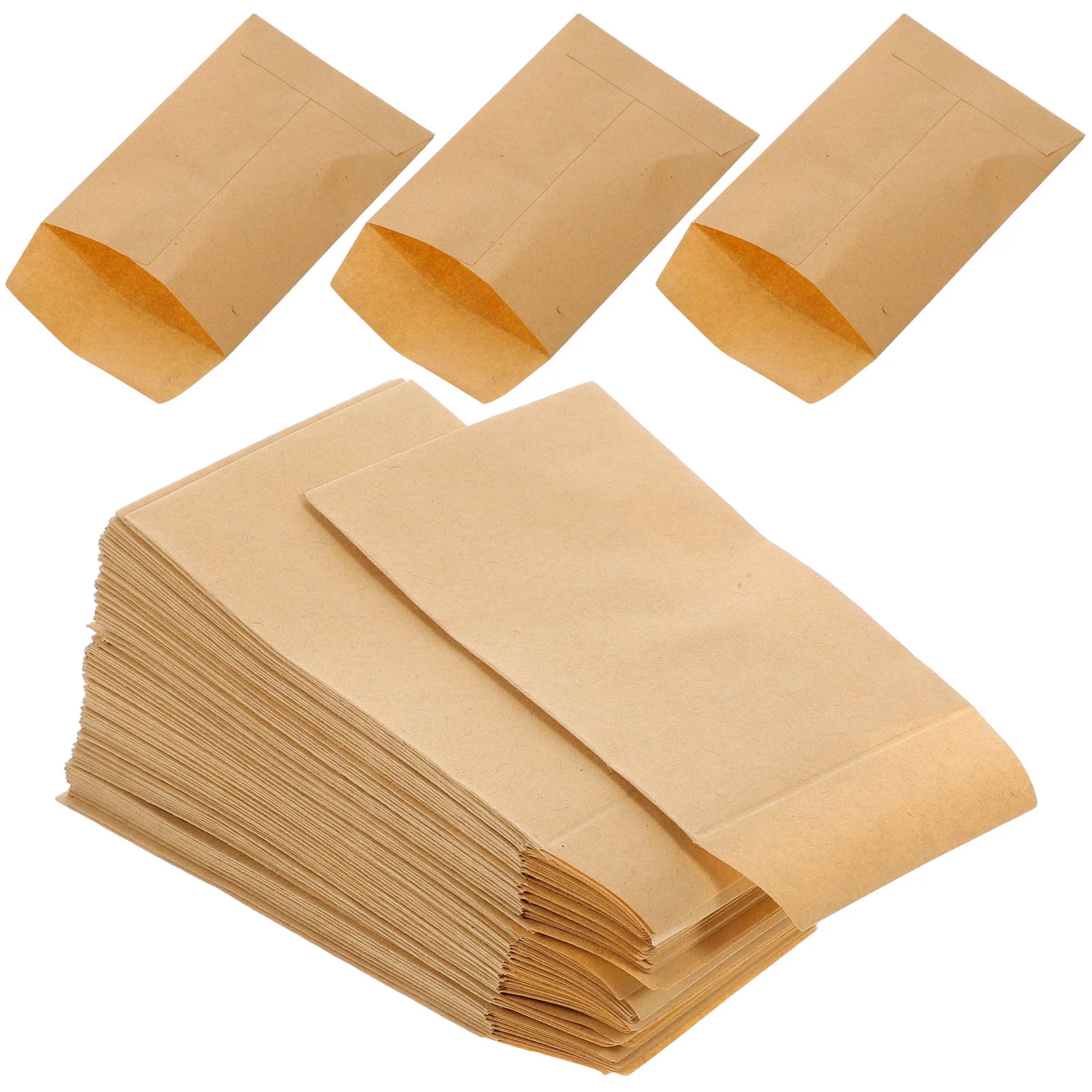 Sobres pequeños marrones para tarjetas de regalo, papel Kraft para almacenamiento de artículos pequeños, 10cm