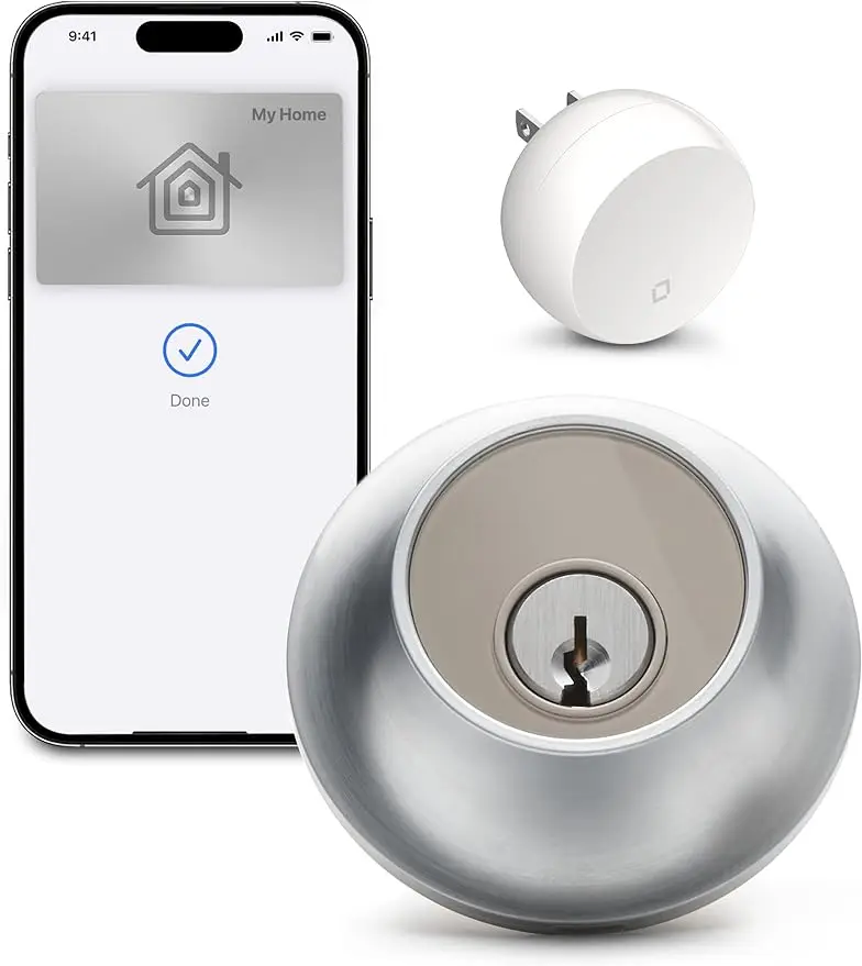 

Level Lock+ Connect Wi-Fi Smart Lock Plus Apple Home Keys - Remotely Control from Anywhere - Includes Key Fobs - Works wit