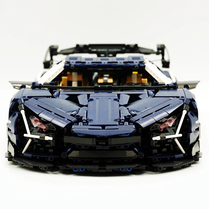 Technical Blue Racing Sport Car Building Block City Mechanical Speed Vehicle Model Brick Toys For Children Birthday Gift MOC