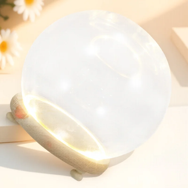 

Clear Glass Dome Display Case Luminous Base For Preserved Flowers Micro Landscape Decorative Tabletop Ornament Home Coffee Shop