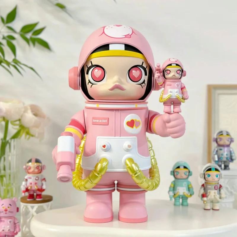 Original Molly 400% Mega Space Molly Love A Lot Pink Bear Heart in Eyes Collection Designer Toy Home Warming Gift Decoration