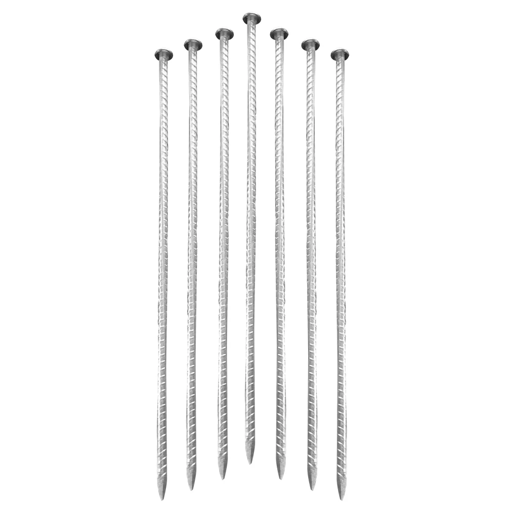 

8 Pack 0.4" x 12" Silver Steel Rebar Ground Pins, Heavy Duty Landscape Anchors for Weed Barrier, Netting & Erosion Control