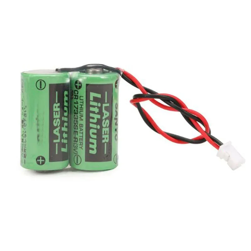 オリジナルリチウムバッテリーパック,sanyo用プラグ付き,CR17335SE-R,2cr17335,CR17335-2, 6v,1650mah,MR-J4,wk17,MR-BAT6V1, 6v