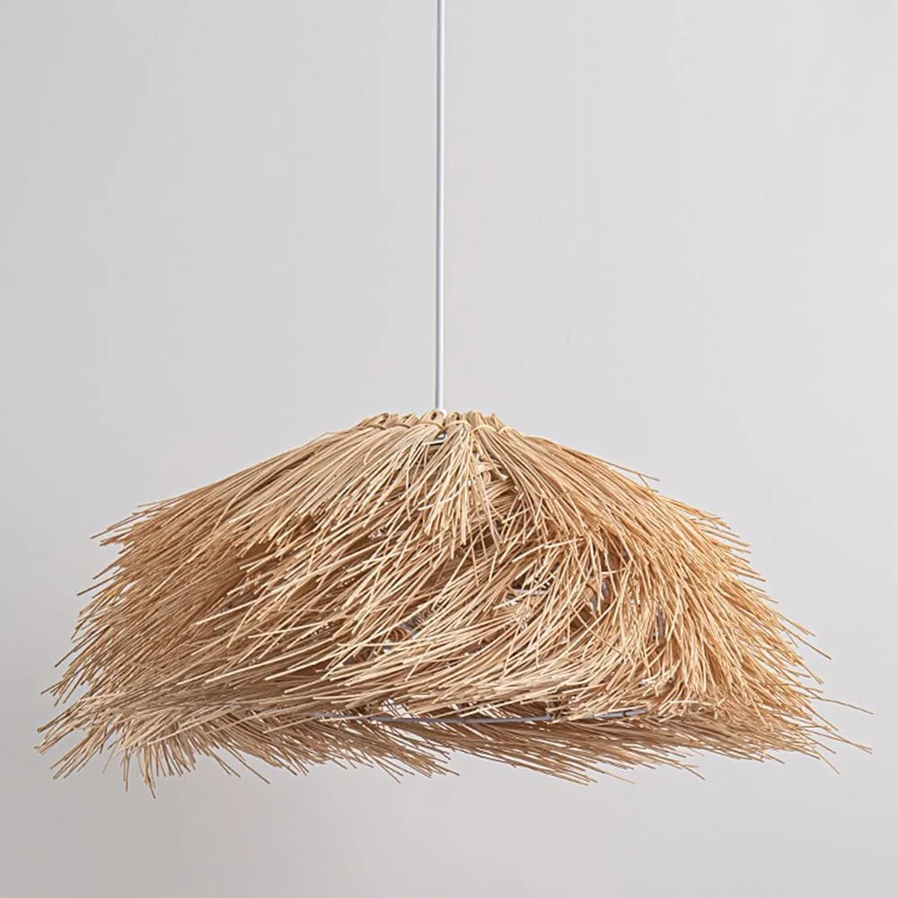 

Japan Wabi Sabi Led E27 Pendant Lights 50CM Rattan Straw Hat Chandelier Nordic Retro Lamp Raffia Decor Droplight Luminaire
