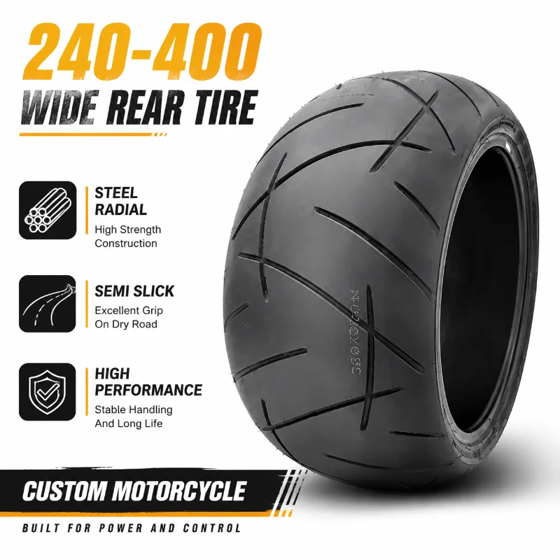 Motorcycle Wide Rear Tire Specifications for Touring Motorcycles 240 260 280 310 360 400 Steel Radial Semi-bald Tubeless Tires