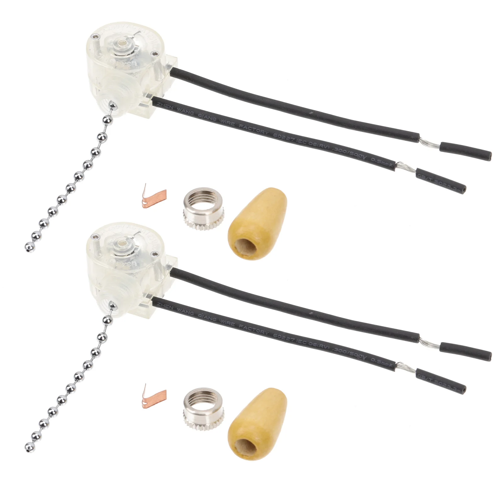 

2pcs Durable Pullswitch For Ceiling Lamp Bedside Rope Light Controlling Accessory Pull Chain Chandelier Home Lamp Part Durable