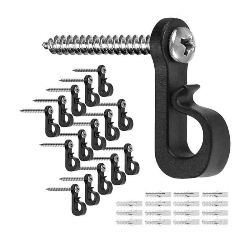 Q-Hanger 20 Pack Easy to Use Hooks Simple & Sturdy Light and Ornament Mounting Solution ABS for Lights & Decorations