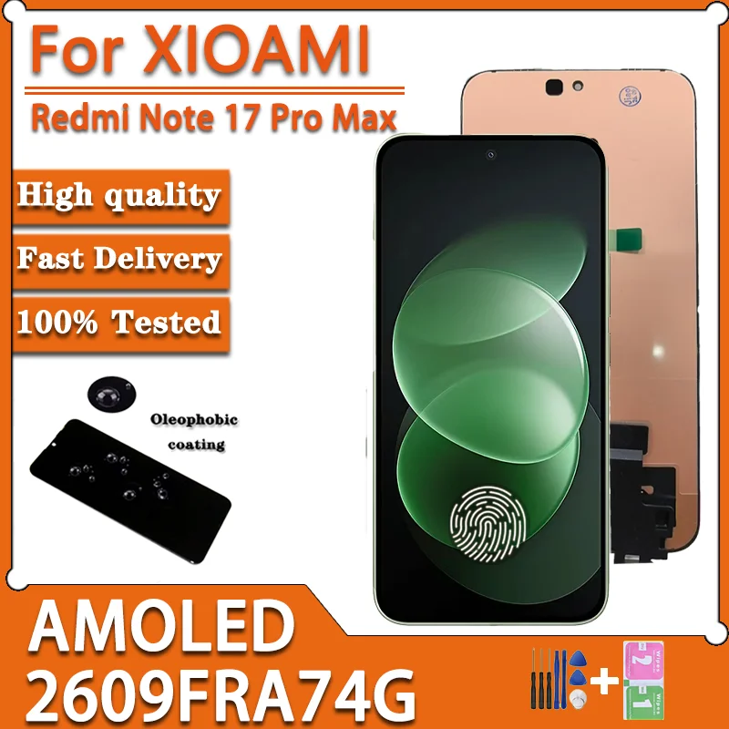 6..83”AMOLED For Xiaomi Redmi Note 17 Pro Max LCD 2609FRA74G Display Touch Panel Screen Digitizer Assembly