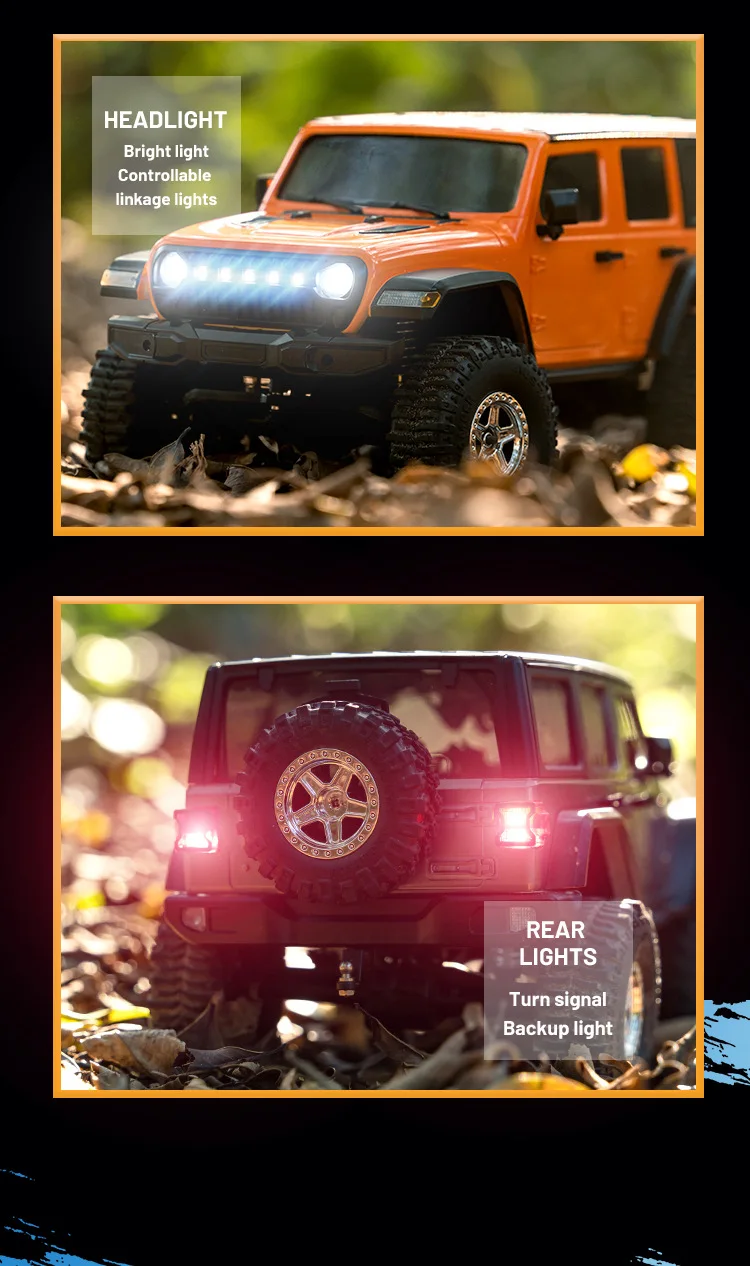 JJRC 1:18 Simulation Wrangler Climbing Vehicle C8801 Pro 2.4G Adjustable Speed 4WD Off Road Model Vehicle Toy For Kids Motor 370