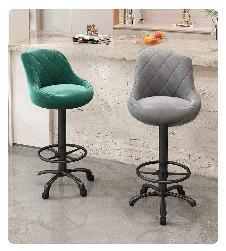 바 의자 유니버설 풀리 리프트 회전식 계산대 섬 테이블 장시간 앉아 있어도 피곤하지 않은 홈 등받이