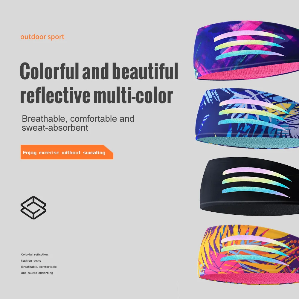 Sport Headband Breathable Running Gym Sweat Guide Band Cooling Quick Dry Stretchy Headwear Lightweight Tennis Cycling Sweatband