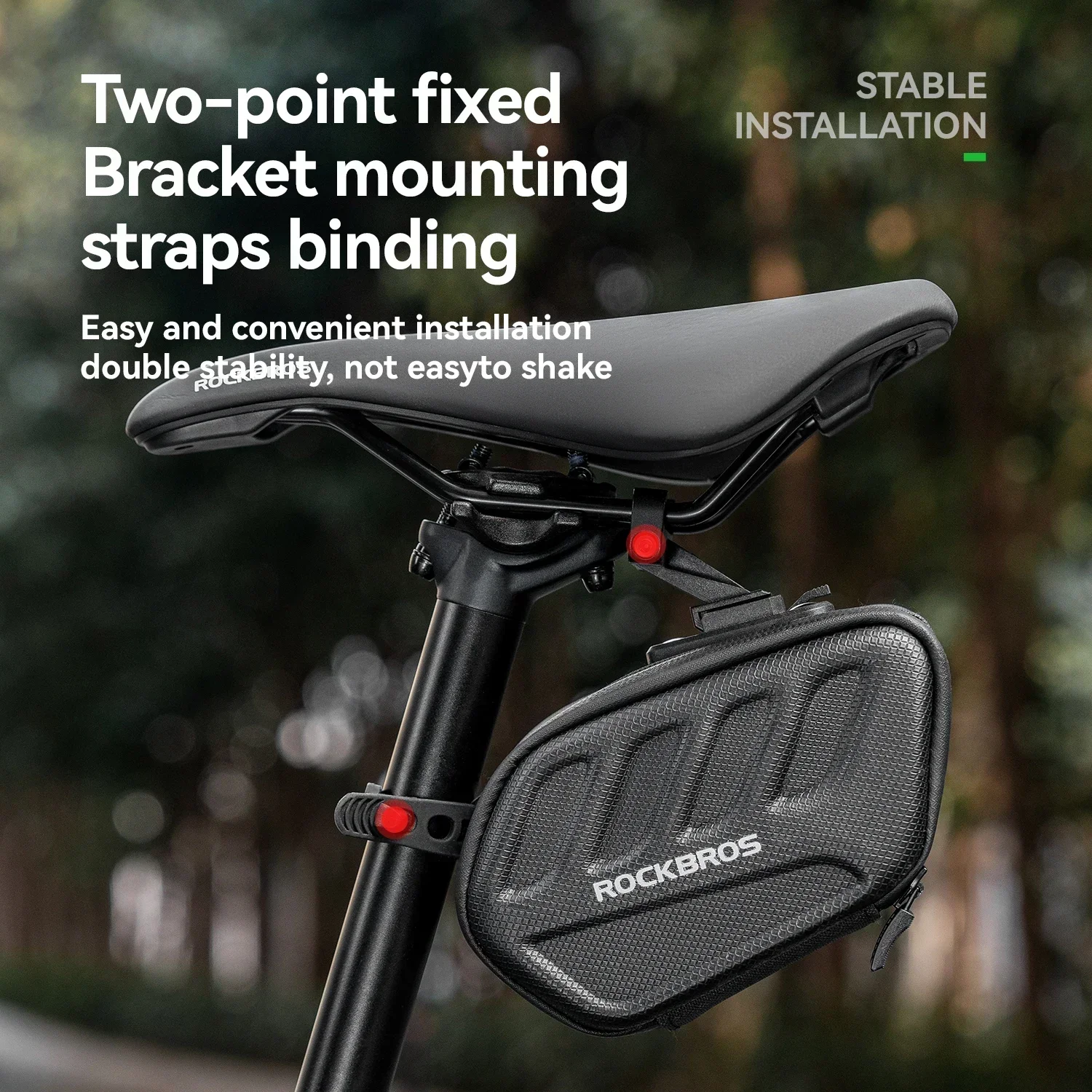 

ROCKBROSE Outdoor Cycling Supplies Portable Rainproof Tail Bag VA Hard Case Bag Bicycle Saddle Bag with Taillight 0.45L