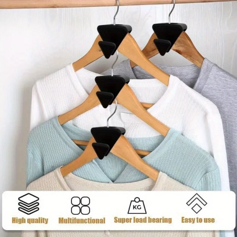 6/12/18pcs Triangle Multi-function Plastic Hanger Link Stackable Folding Hook Wardrobe Hanger Clothing Storage Rack image 2