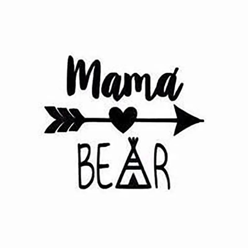 

15*15 cm Mama Bear Arrows Car Stickers Truck Windows RV SUV Car Vinyl Sticker Decal Pegatinas Para Coche Y93