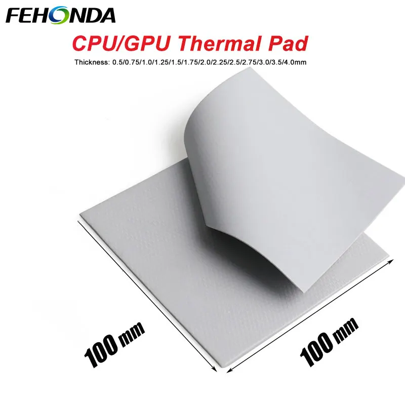 FEHONDA Thermal Pad 6W/mk Soft Thermal Silicone Pad 0.5/0.75/1.0/1.5/2.0/2.5/2.75/3.0/3.5/4.0mm Thermal Pads for GPU CPU PS4