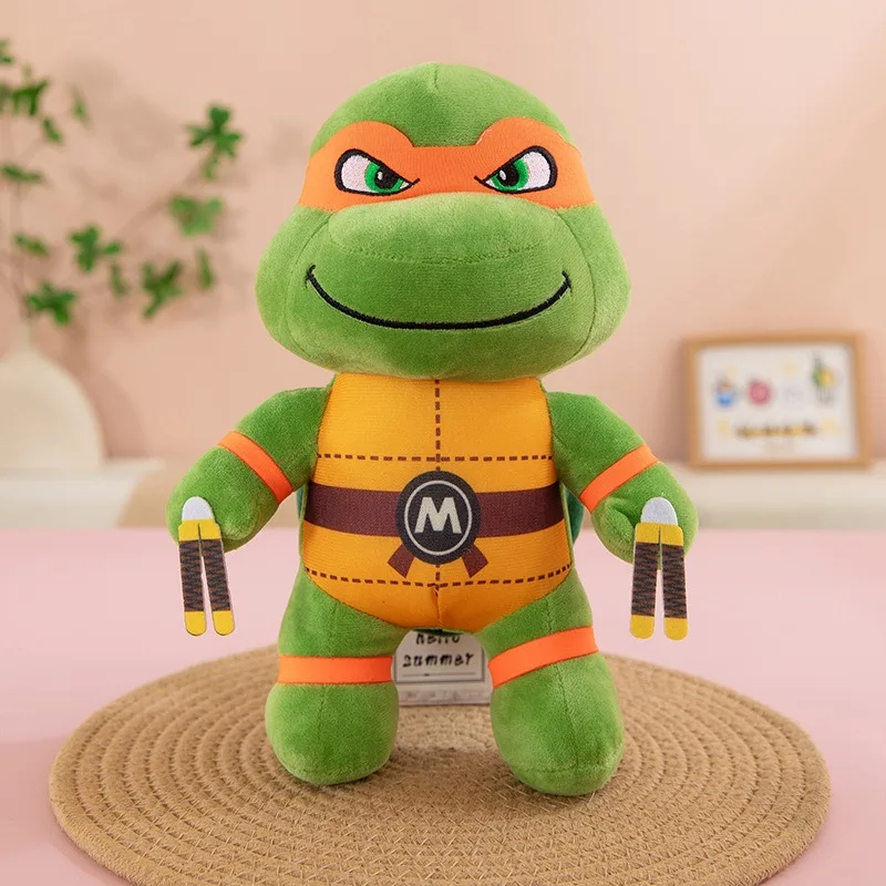 Cartoon Ninja Turtle Plush Toys Set 4 Pcs Soft Stuffed Animals with Color Masks and Weapons Collectible Dolls Birthday Gift - view 4