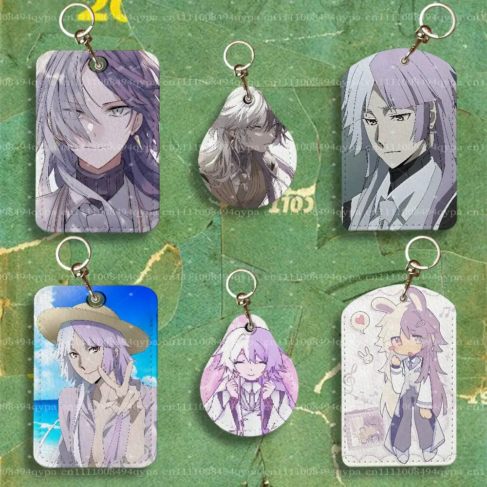 Sigma BSD B-Bungo Stray Dog PU Leather Card Holder with Keychain ID Card Holder Protective Cover For Credit Bus Subway Card