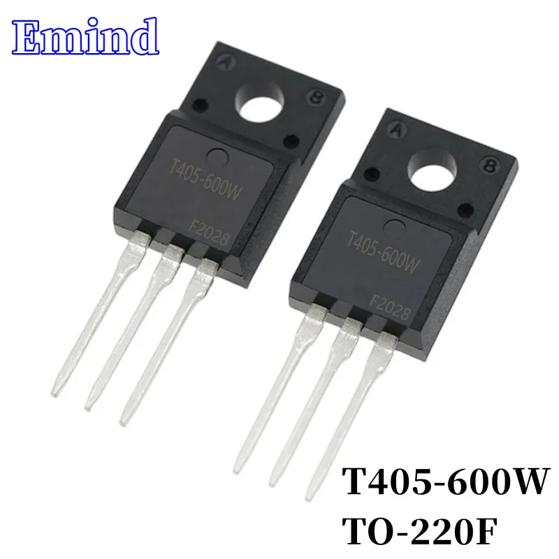 

20/50/100/200/500Pcs T405-600W Triac 4A/600V TO-220F Plastic Package DIP Thyristor Large Chip