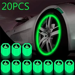 Car Luminous Tire Valve Caps Auto Logo Night Dustproof Cover Wheel Hub Glowing Decoration Caps Tyre Nozzles Accessories