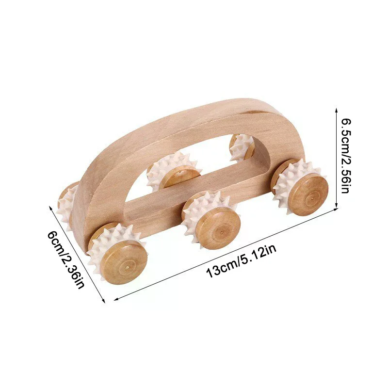 أداة تدليك خشبية، مدلك خشبي يدوي، أسطوانة تدليك الظهر الخشبية لتدليك عضلات الأنسجة العميقة للرقبة والساق والظهر