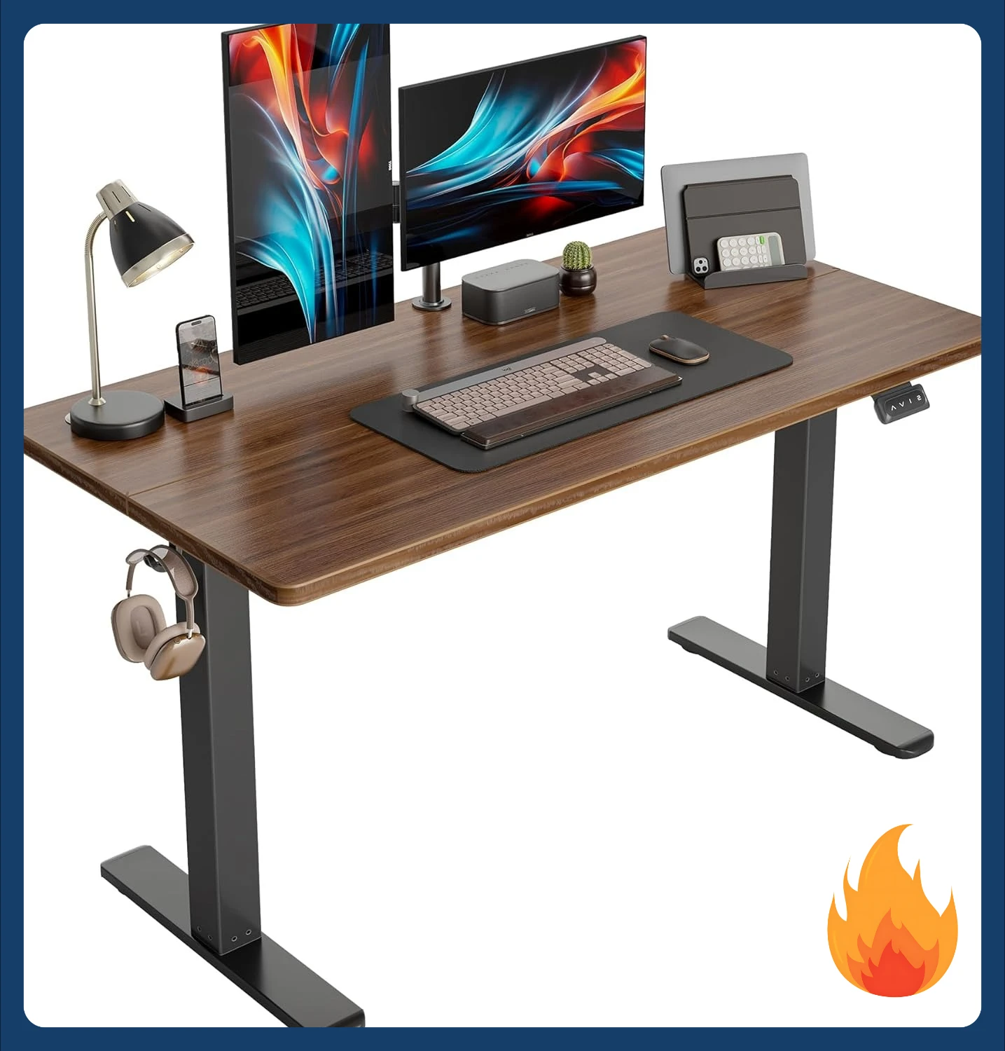 [New Arrival!]Electric Standing Desk, 55 x 24 Inches Height Adjustable Sit Stand Desk, Ergonomic Home Office Computer Workstatio
