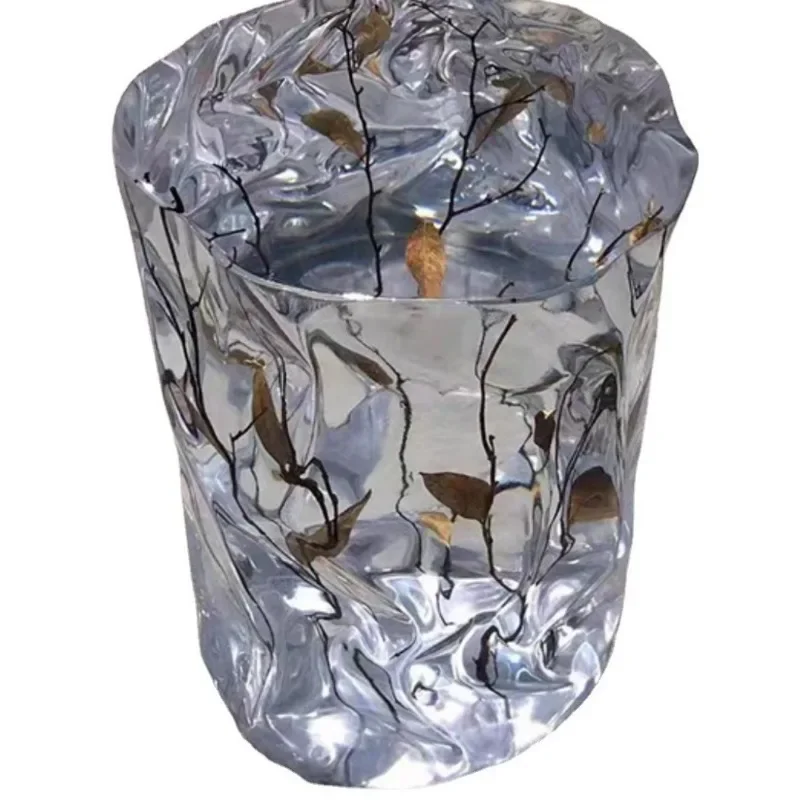 

Crystal stool, resin seat pier at the reception office, high-end club solid wood chair